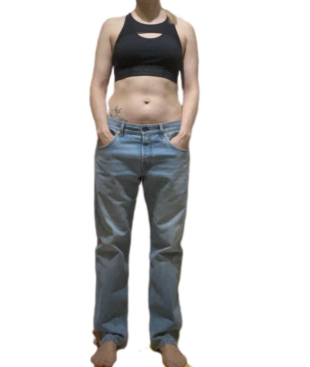 GUCCI Голубые хлопковые прямые джинсы, фото 8