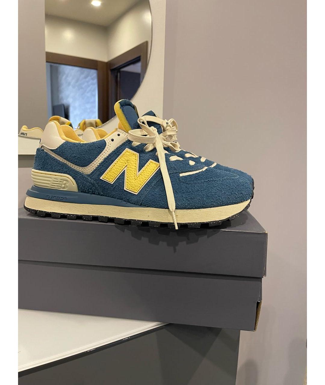 NEW BALANCE Синие замшевые низкие кроссовки / кеды, фото 5