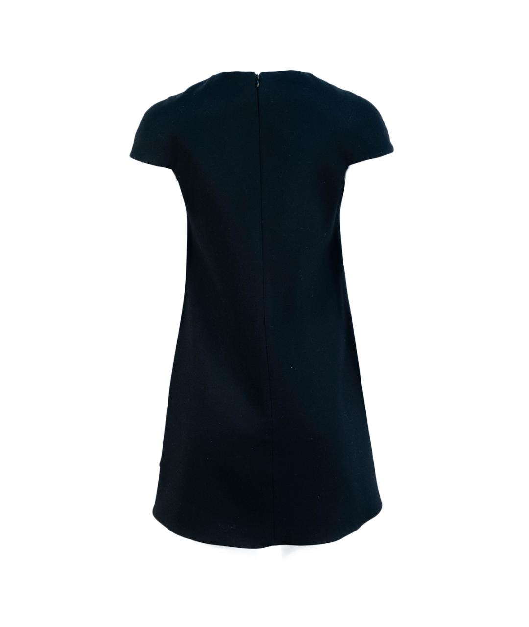 ALEXANDER MCQUEEN Черное шерстяное коктейльное платье, фото 2