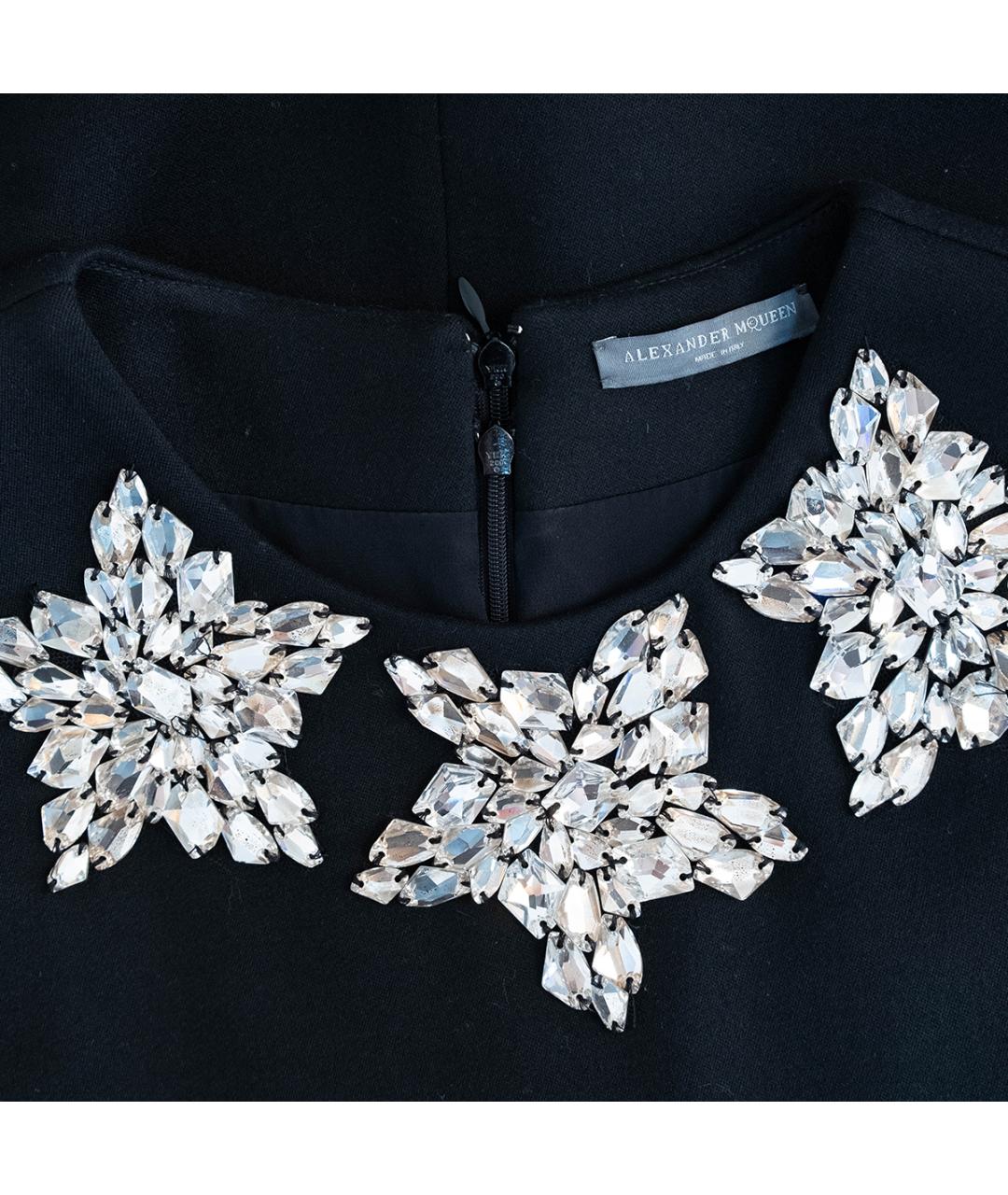 ALEXANDER MCQUEEN Черное шерстяное коктейльное платье, фото 3