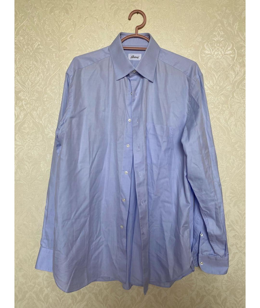 BRIONI Голубая хлопковая классическая рубашка, фото 6