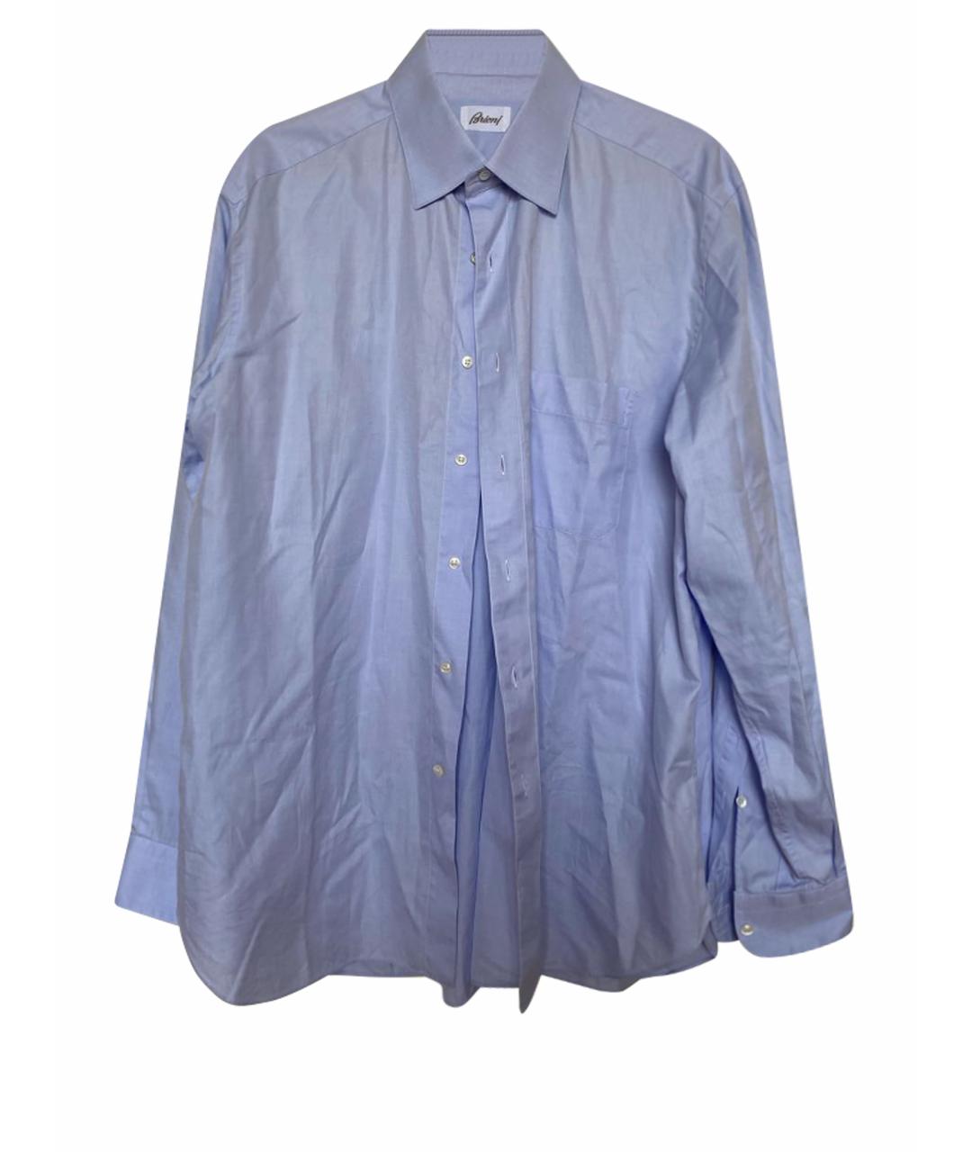 BRIONI Голубая хлопковая классическая рубашка, фото 1