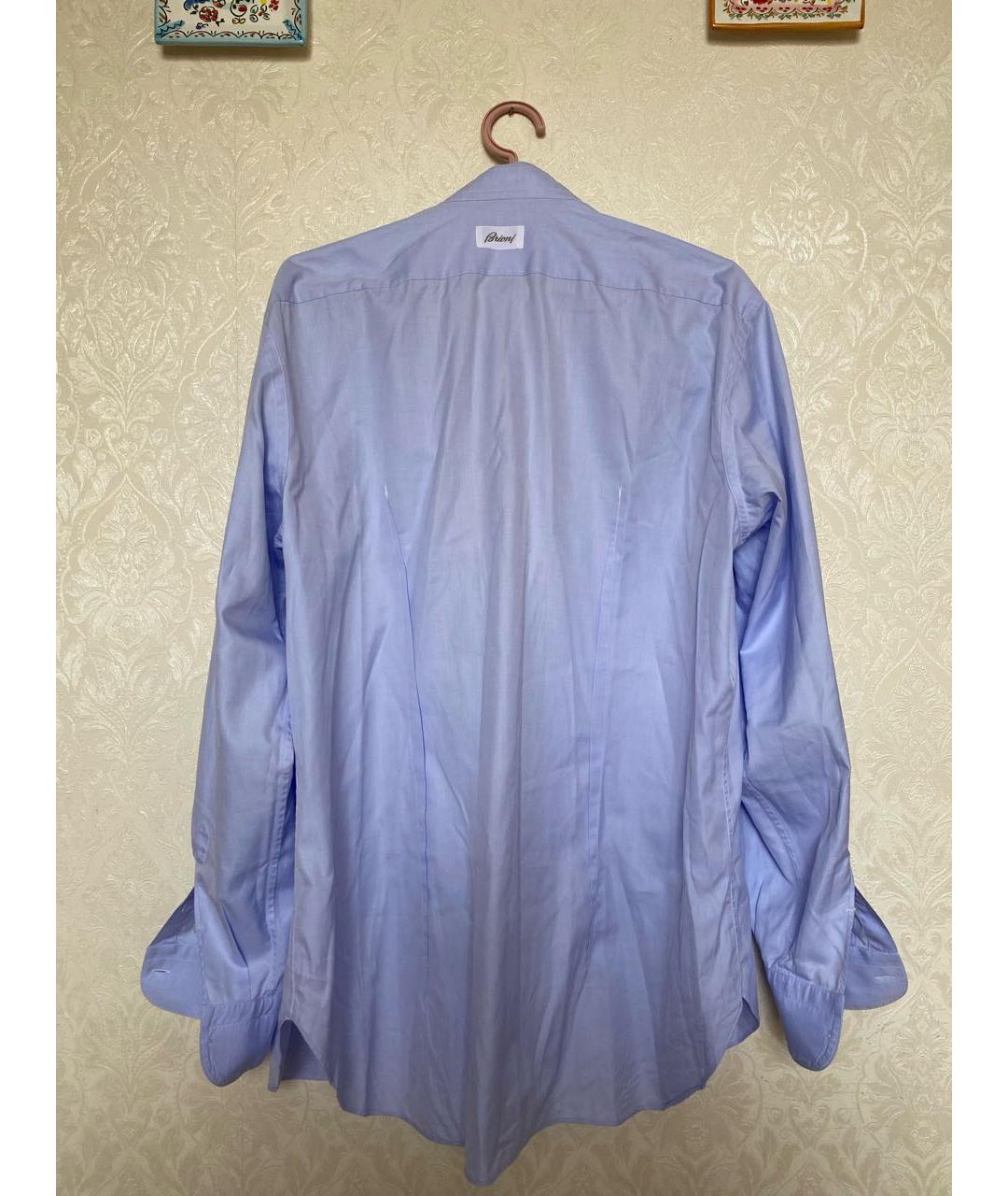 BRIONI Голубая хлопковая классическая рубашка, фото 3