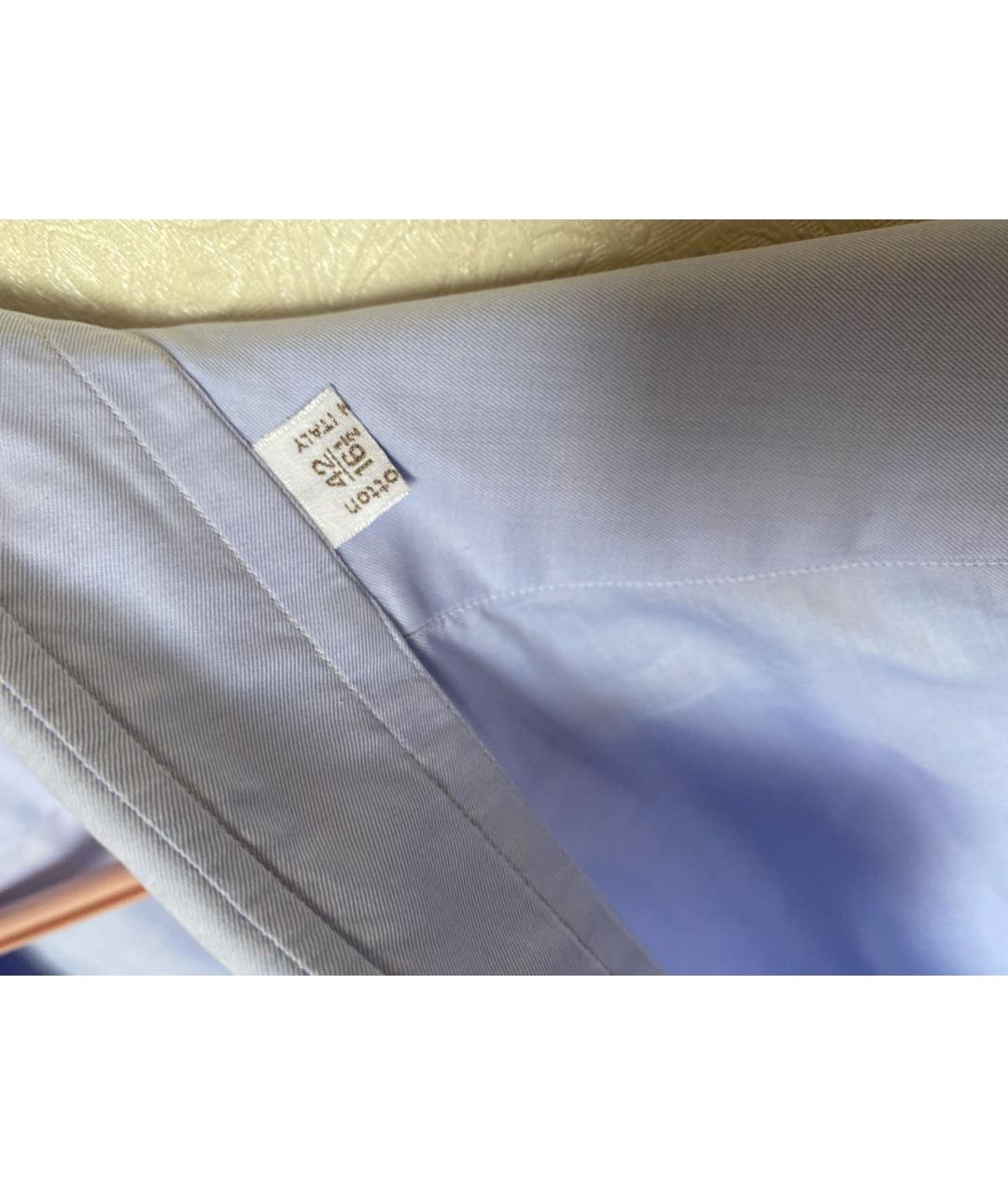 BRIONI Голубая хлопковая классическая рубашка, фото 5