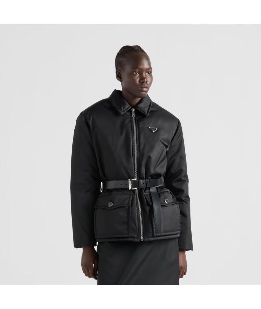 PRADA Черный полиэстеровый пуховик, фото 1