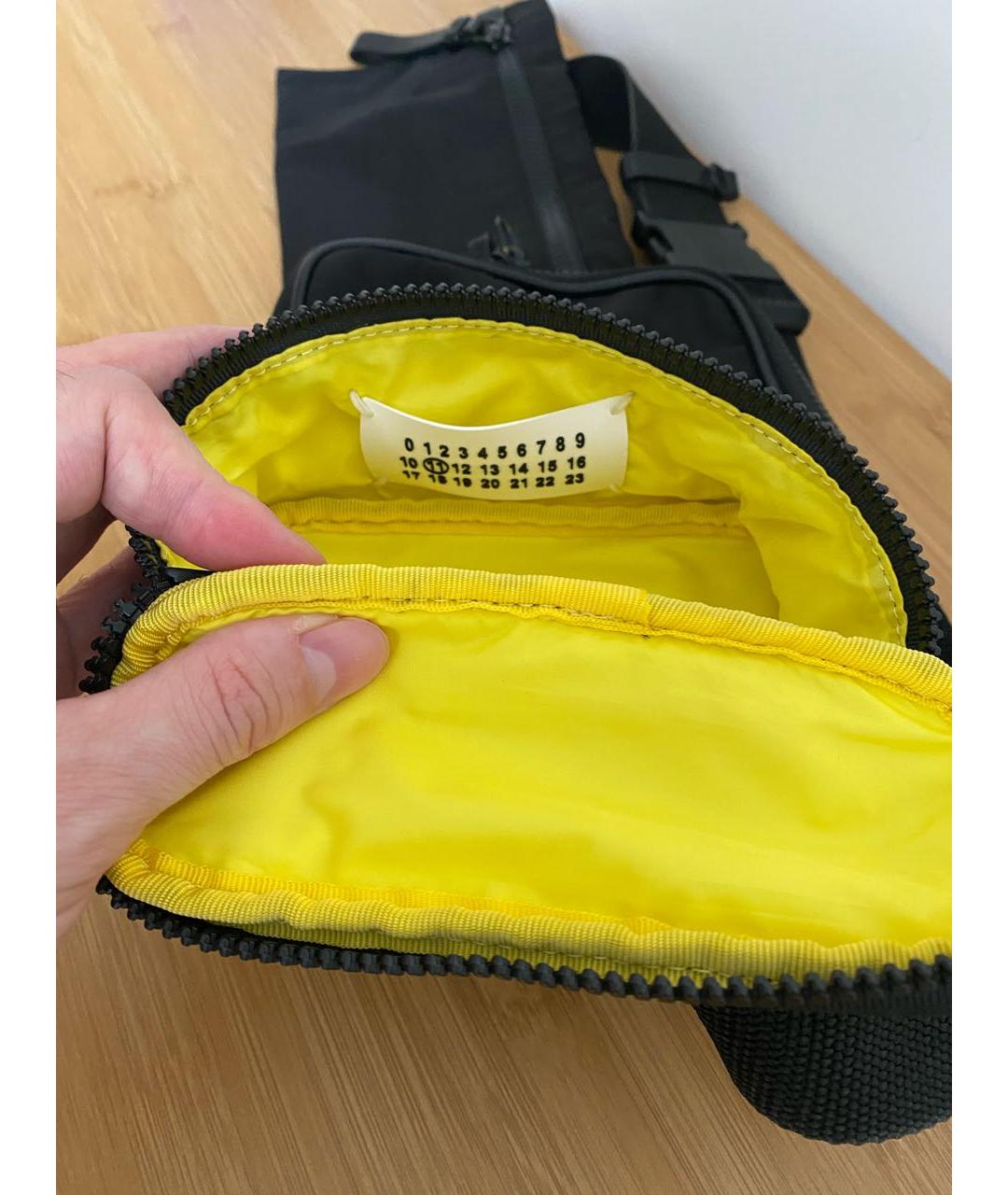 MAISON MARGIELA Черная синтетическая поясная сумка, фото 3