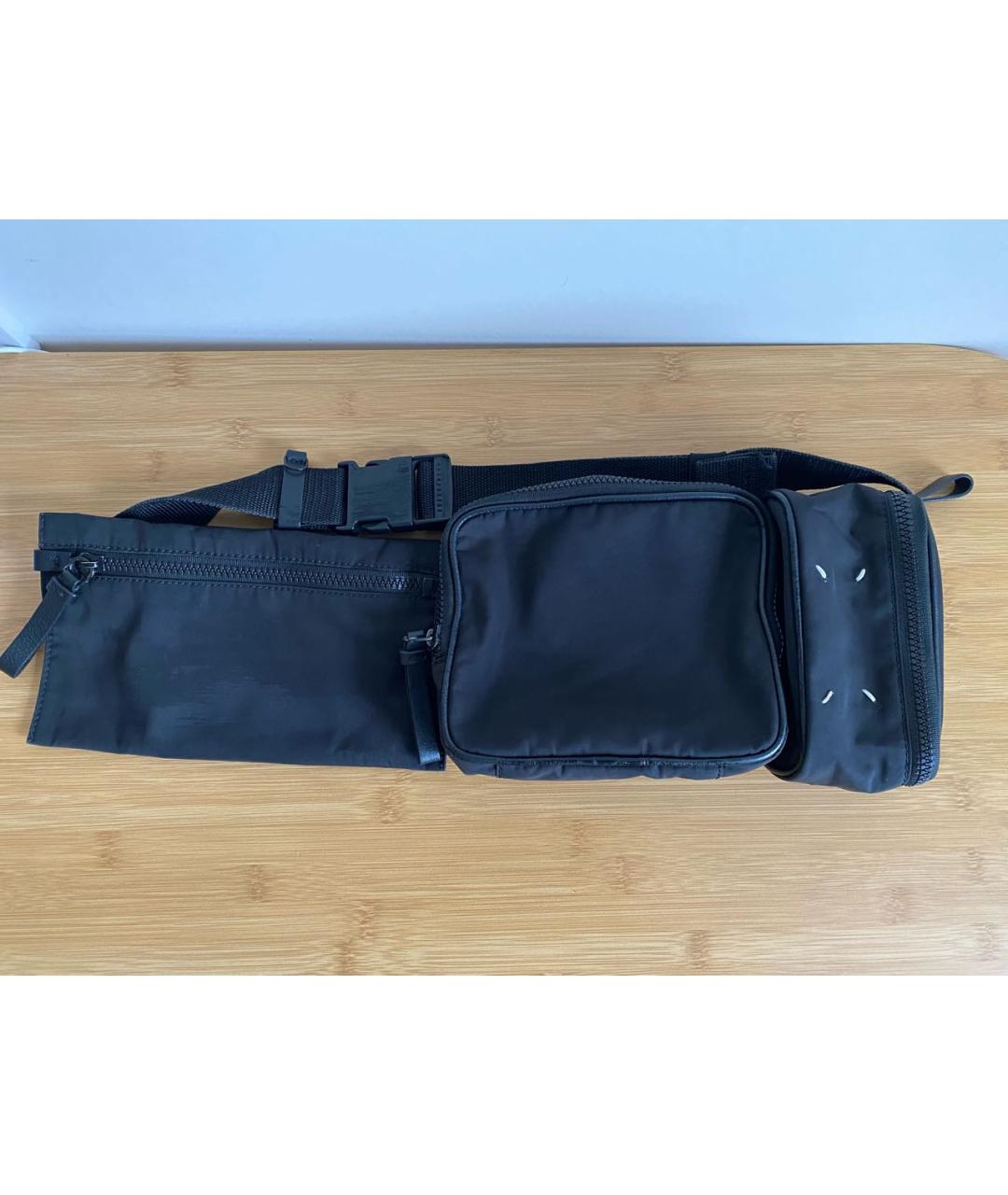 MAISON MARGIELA Черная синтетическая поясная сумка, фото 2