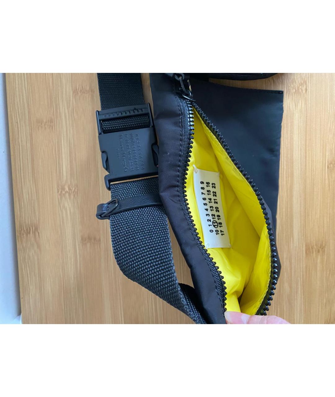 MAISON MARGIELA Черная синтетическая поясная сумка, фото 5