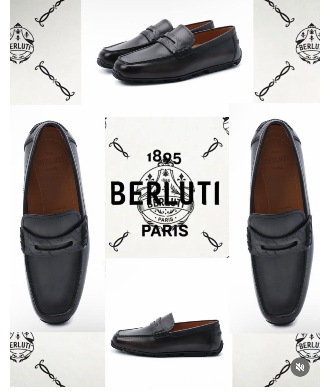 BERLUTI Черные кожаные мокасины, фото 6