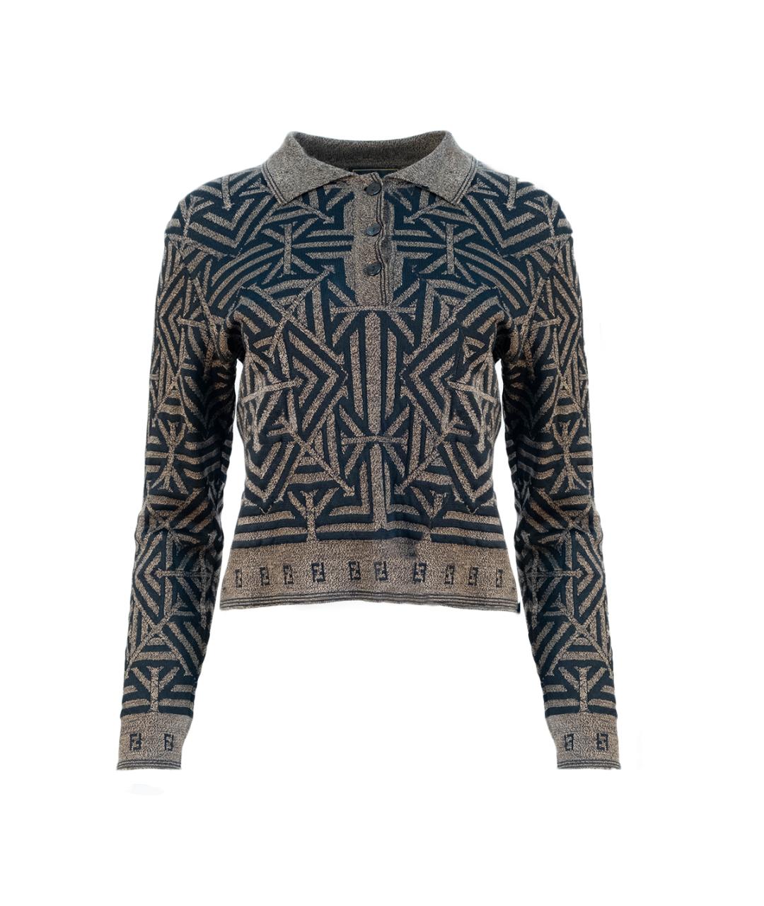 FENDI Коричневый шерстяной джемпер / свитер, фото 1