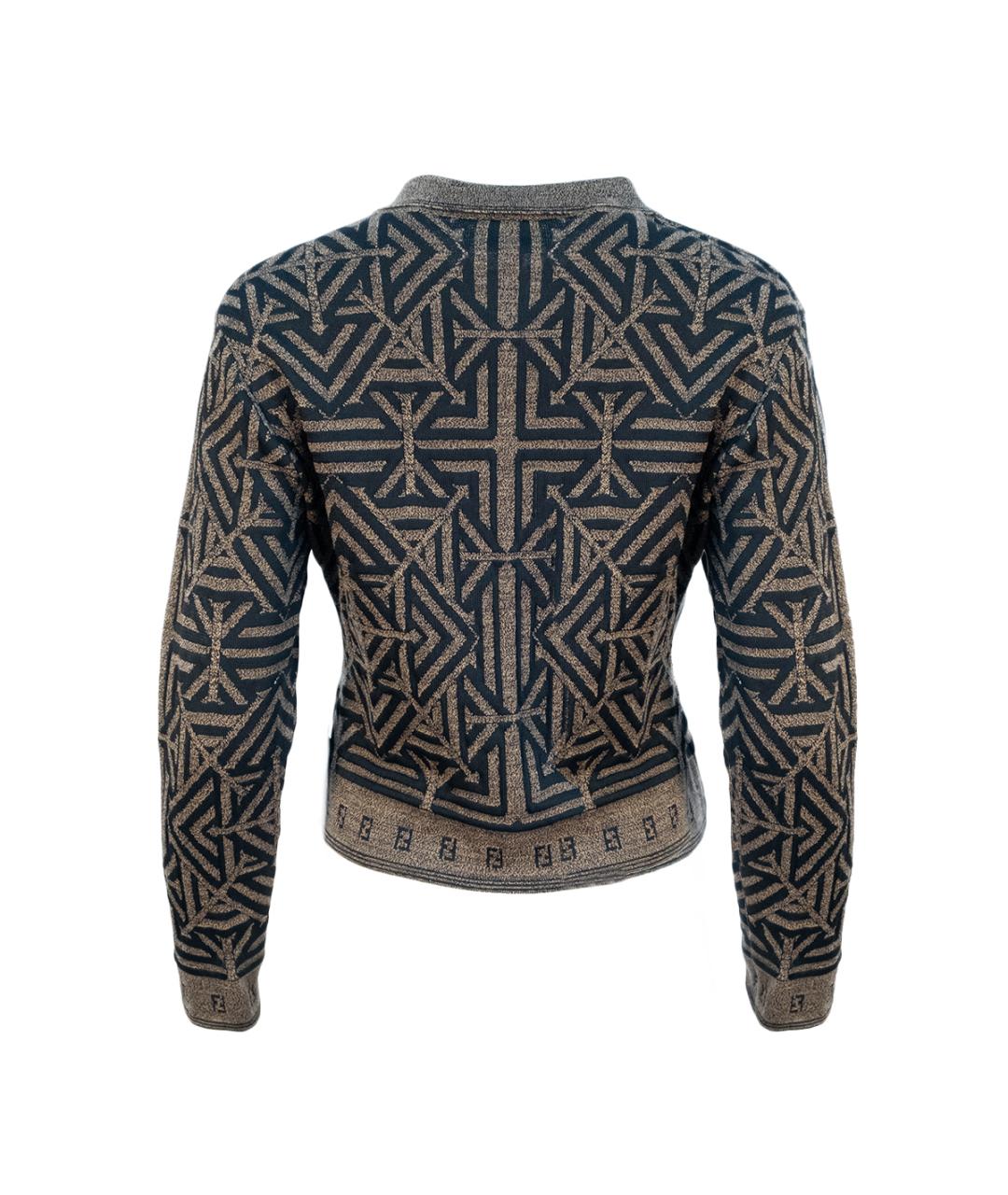 FENDI Коричневый шерстяной джемпер / свитер, фото 2