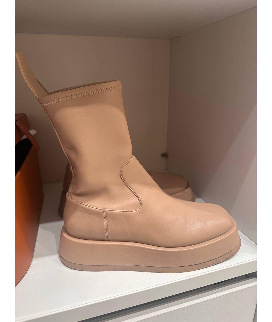 GIABORGHINI Бежевые кожаные ботинки, фото 3