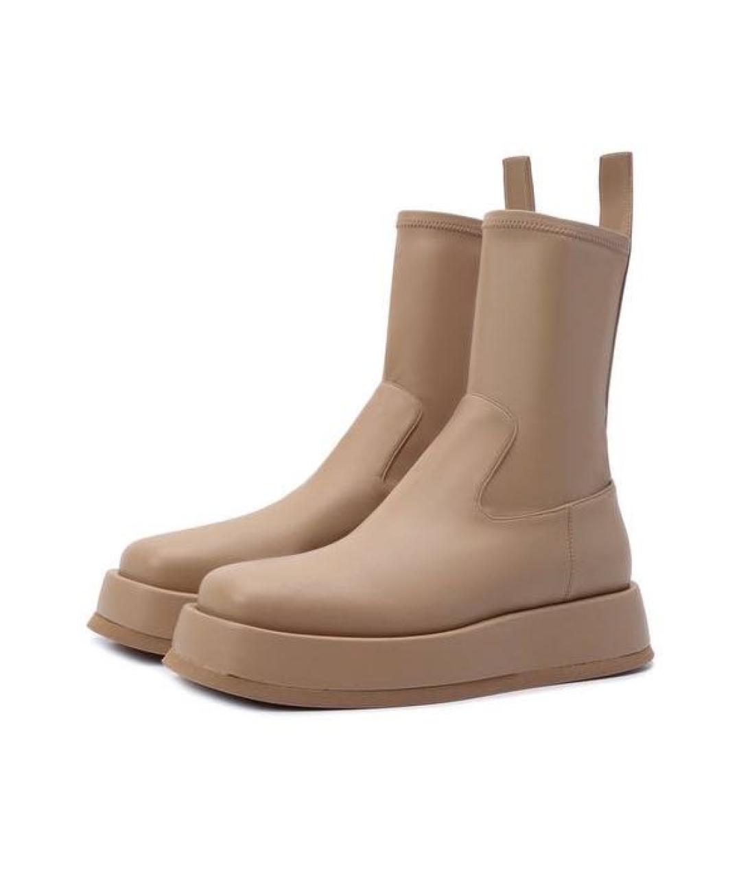 GIABORGHINI Бежевые кожаные ботинки, фото 2