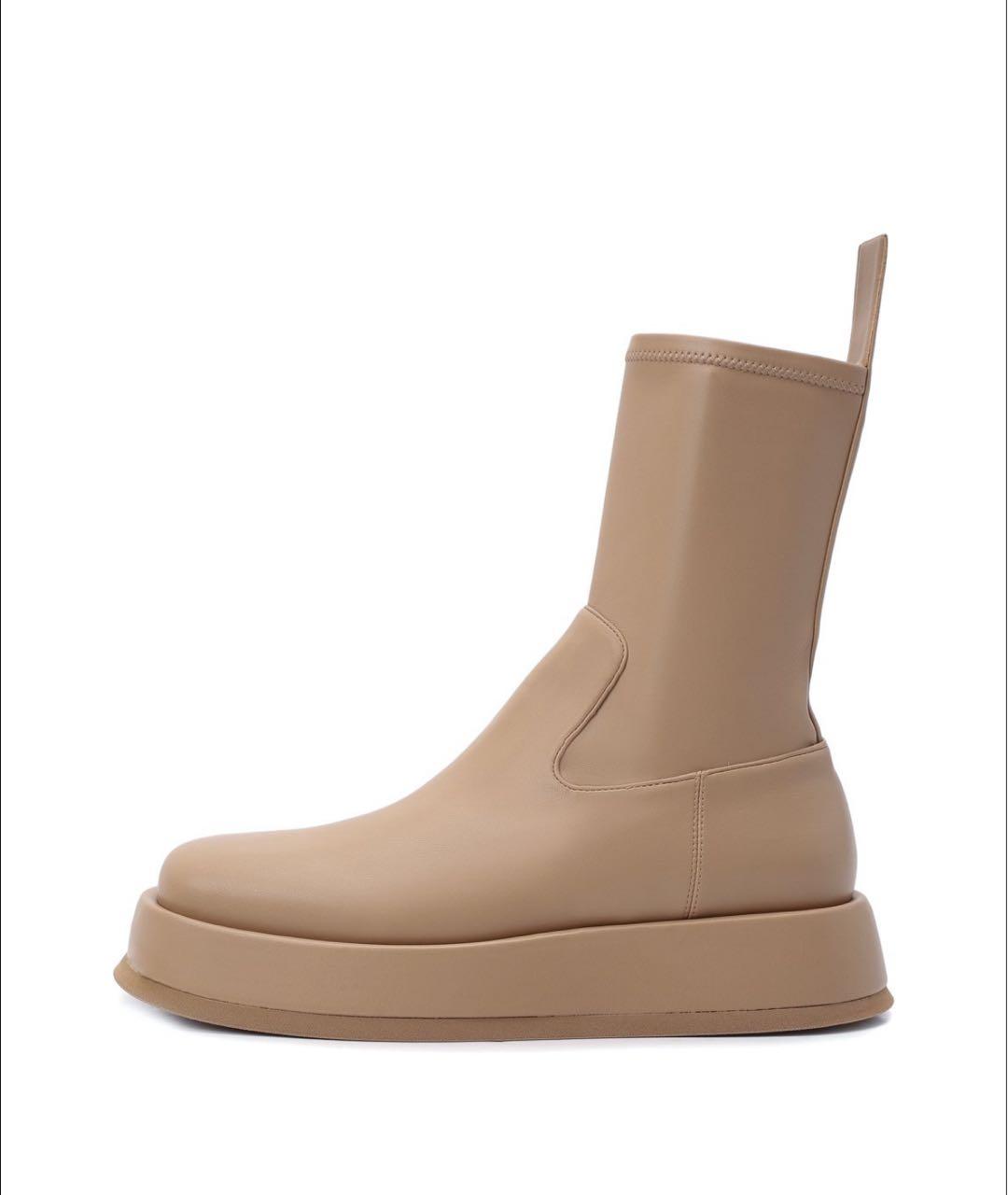 GIABORGHINI Бежевые кожаные ботинки, фото 5