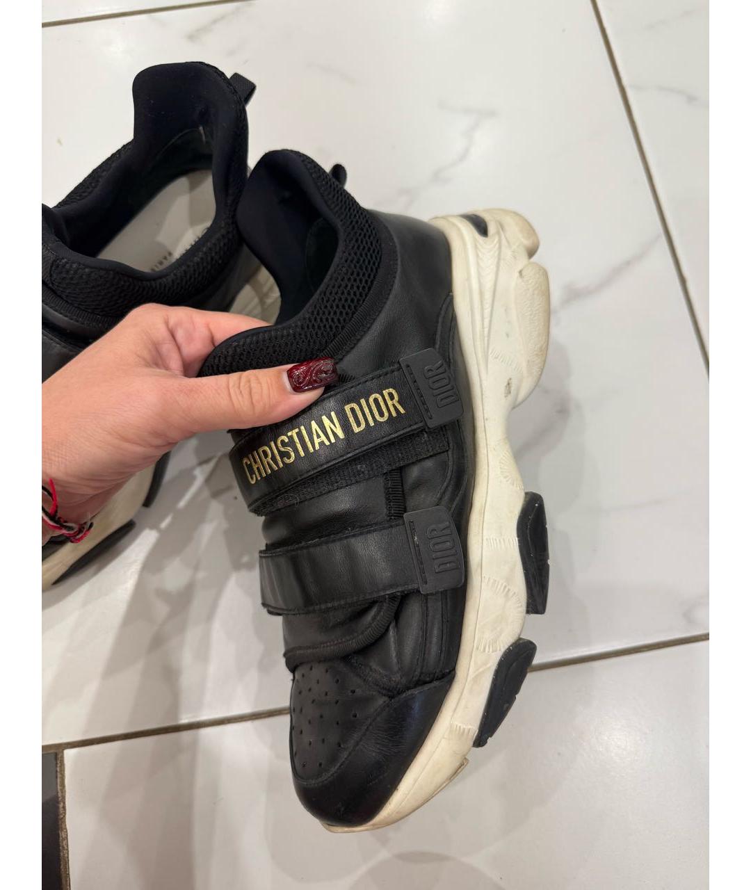 CHRISTIAN DIOR Черные кожаные кроссовки, фото 3