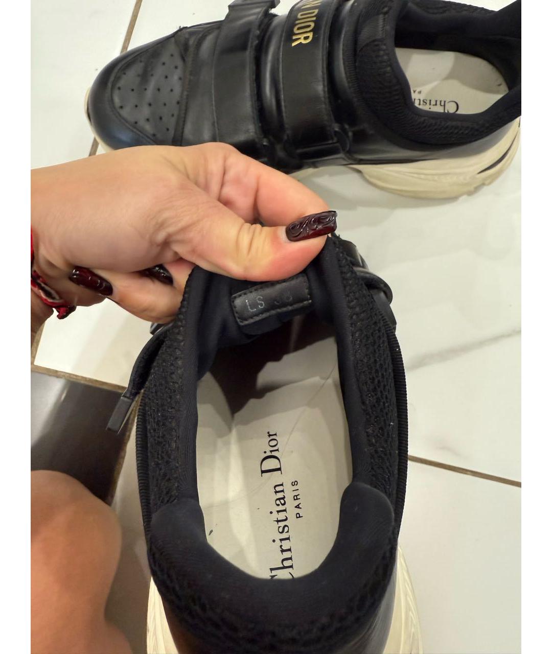 CHRISTIAN DIOR Черные кожаные кроссовки, фото 4