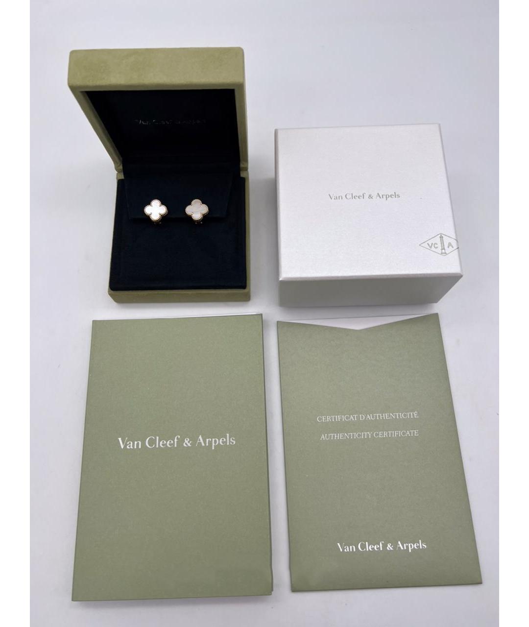 VAN CLEEF & ARPELS Белые серьги из желтого золота, фото 2