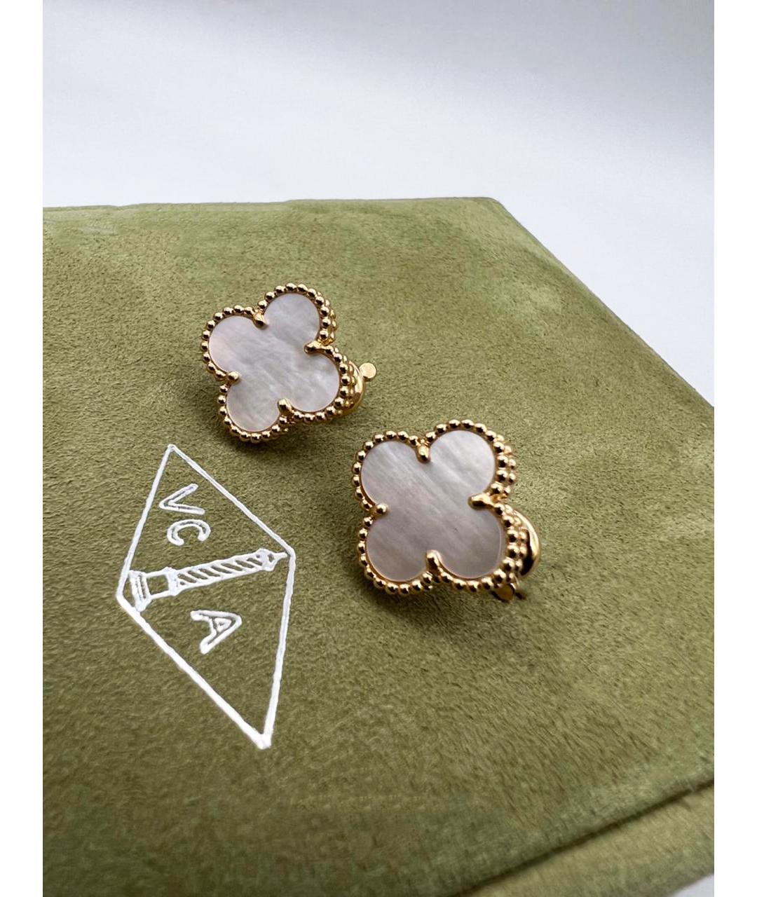 VAN CLEEF & ARPELS Белые серьги из желтого золота, фото 3