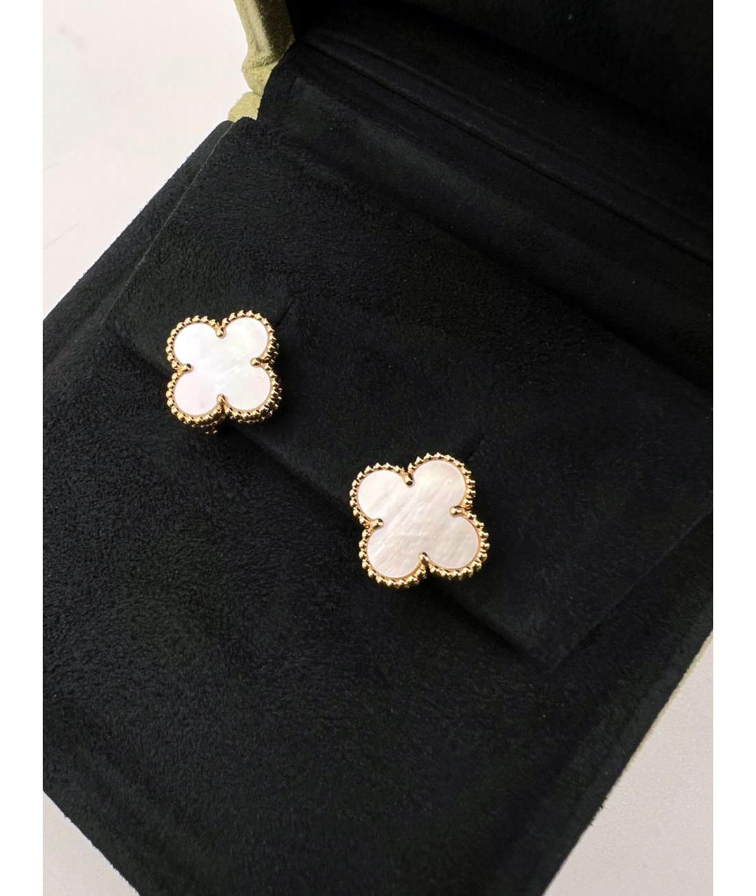 VAN CLEEF & ARPELS Белые серьги из желтого золота, фото 5