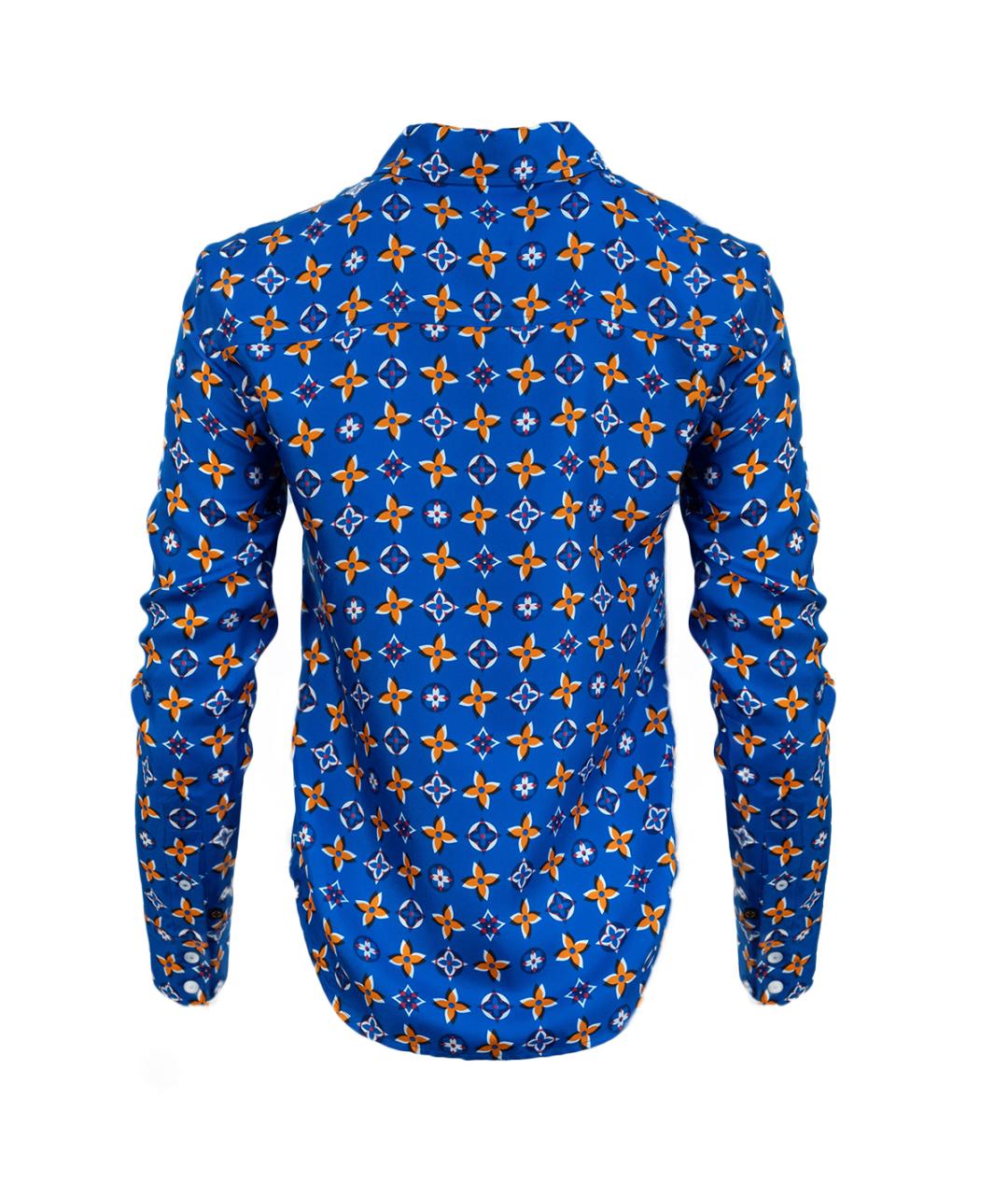 LOUIS VUITTON Синяя шелковая блузы, фото 2