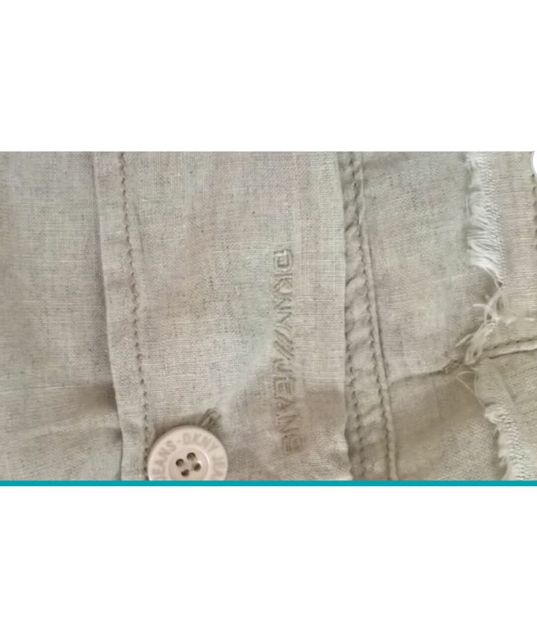 DKNY Бежевые льняные шорты, фото 4