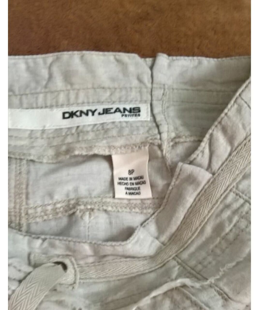 DKNY Бежевые льняные шорты, фото 3