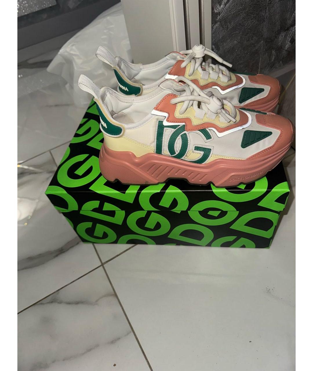 DOLCE&GABBANA Мульти кожаные кроссовки, фото 5