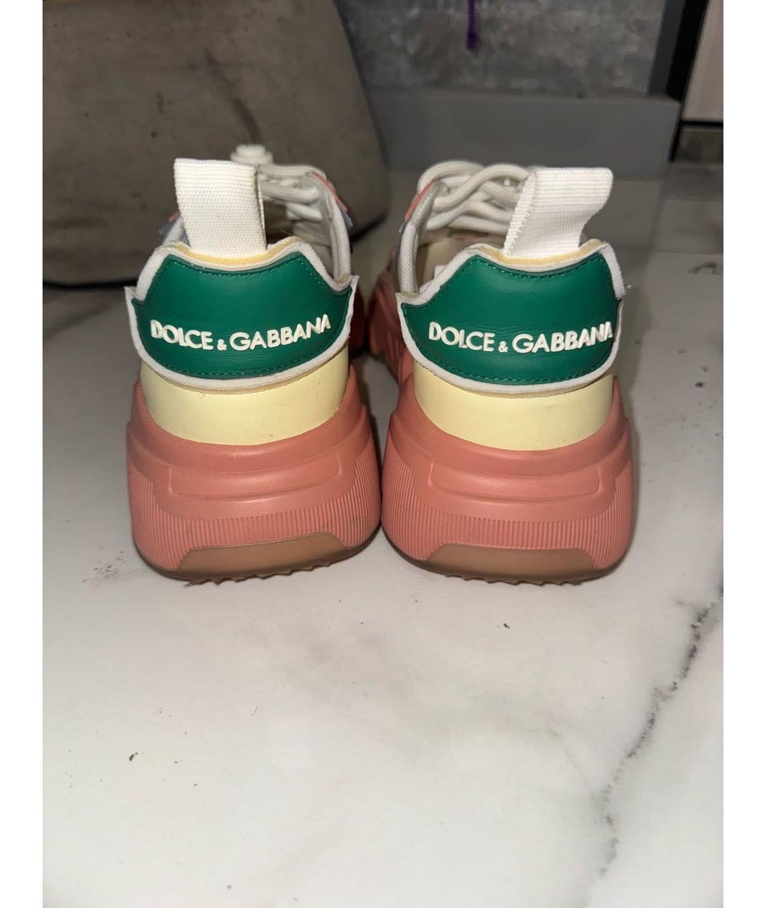 DOLCE&GABBANA Мульти кожаные кроссовки, фото 4