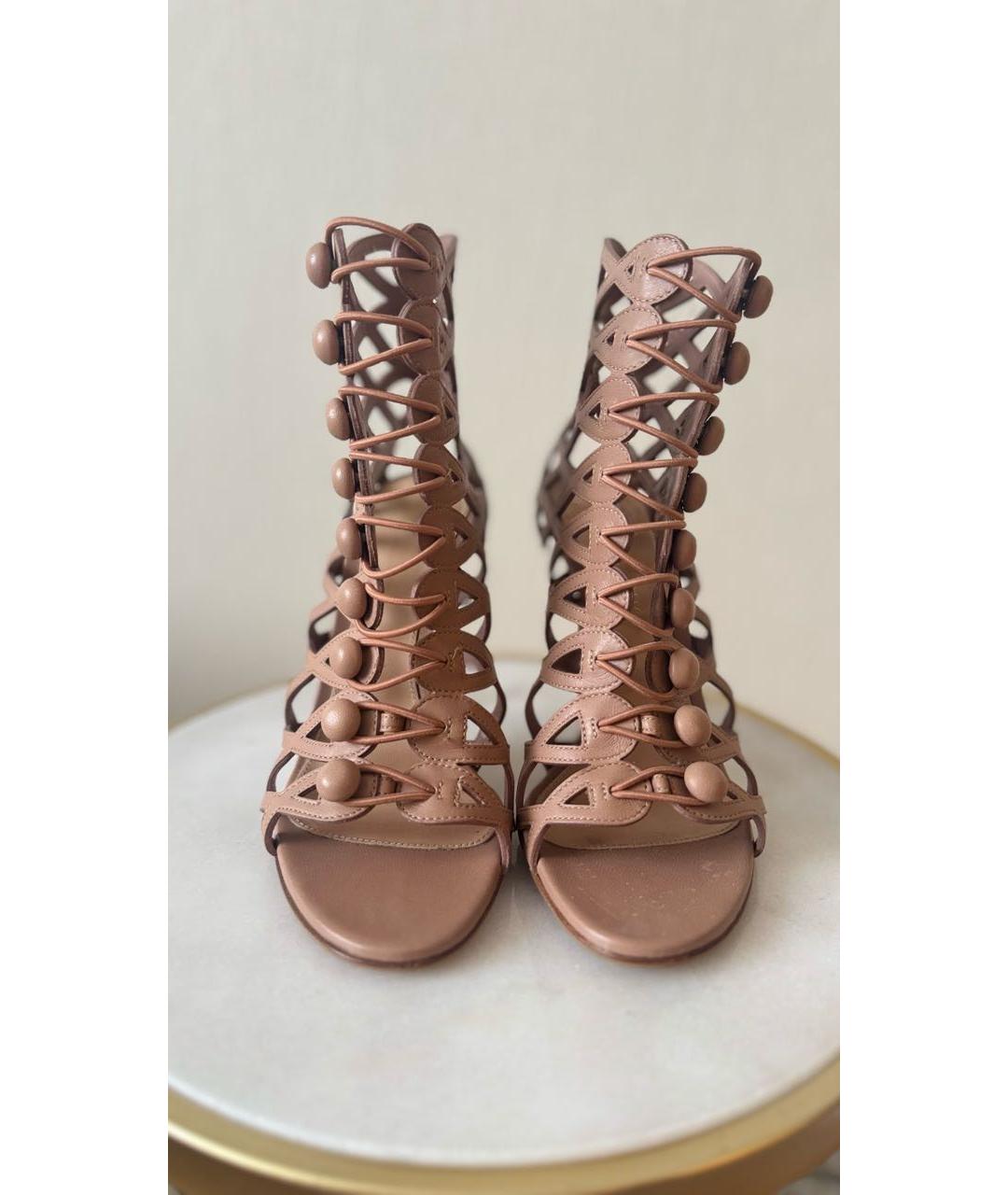 GIANVITO ROSSI Бежевые кожаные босоножки, фото 2