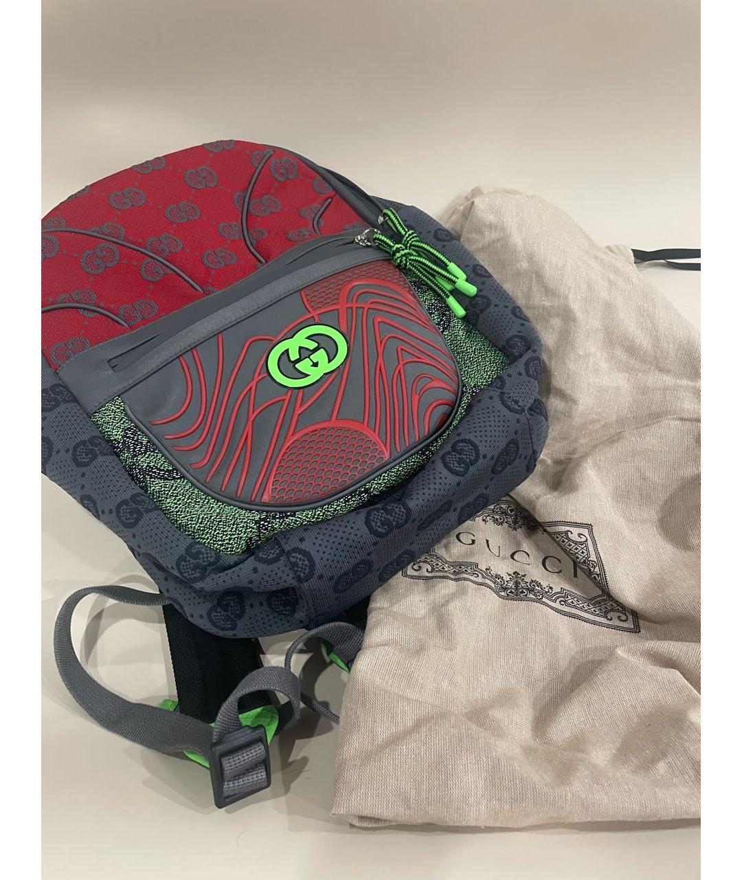 GUCCI Серый тканевый рюкзак, фото 5