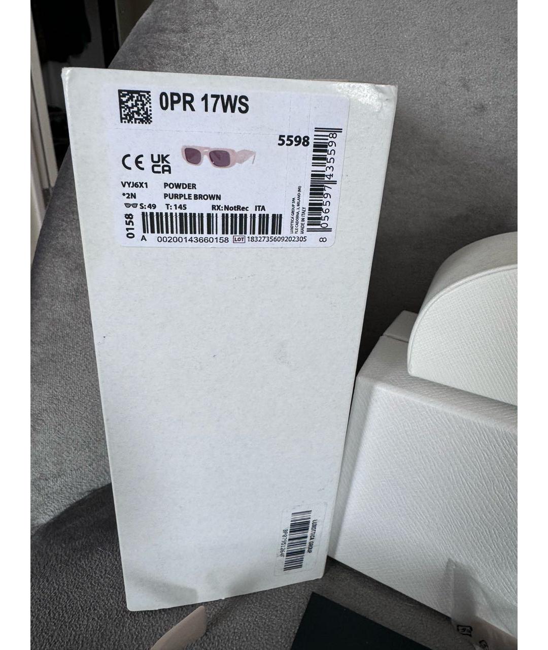 PRADA Бежевые пластиковые солнцезащитные очки, фото 4