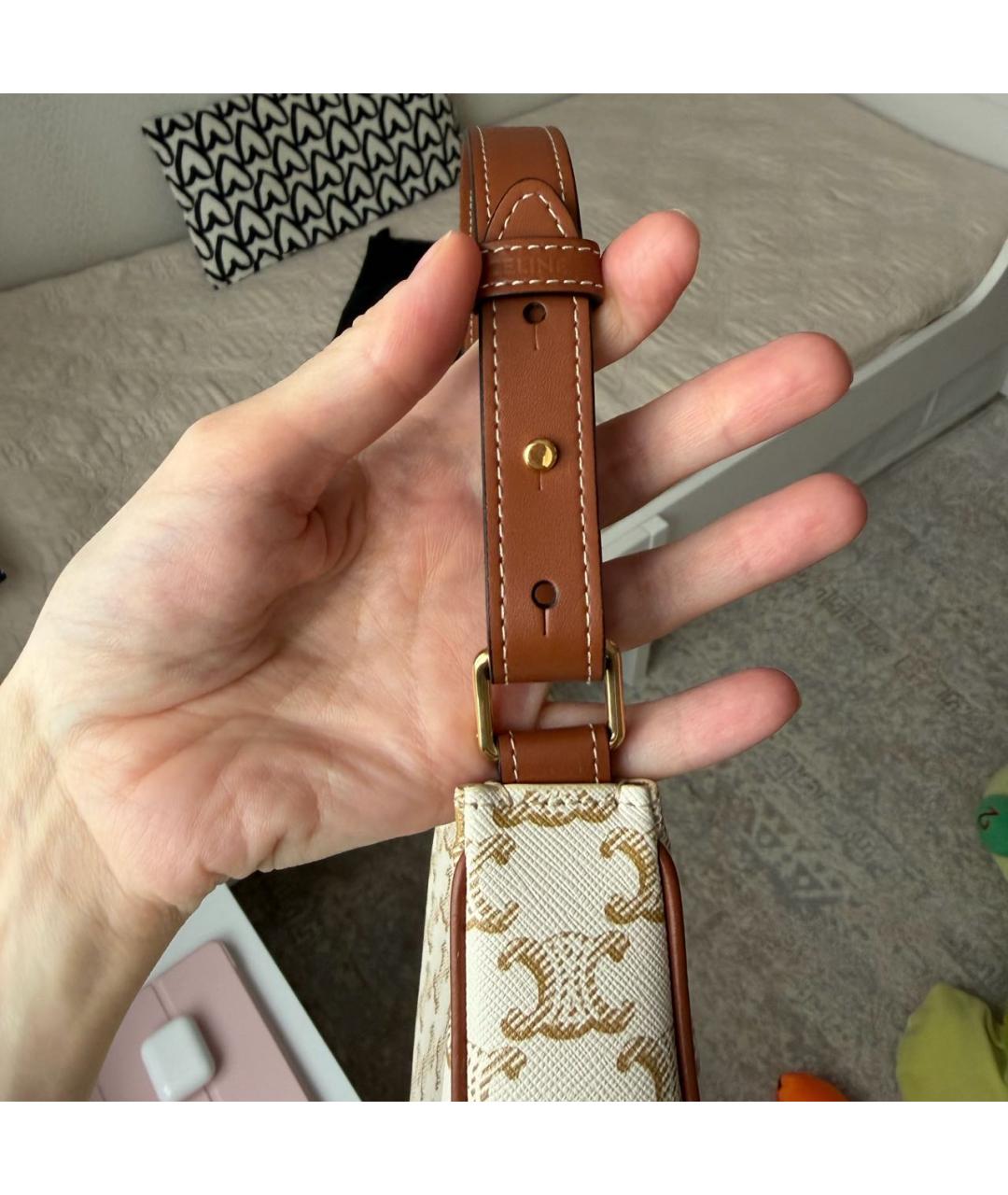 CELINE Белая сумка с короткими ручками, фото 3