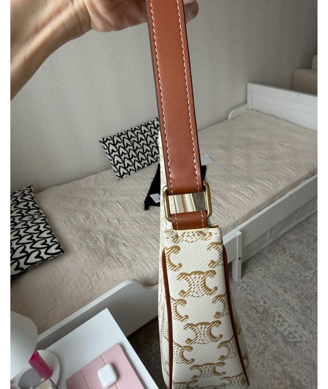 CELINE Белая сумка с короткими ручками, фото 6