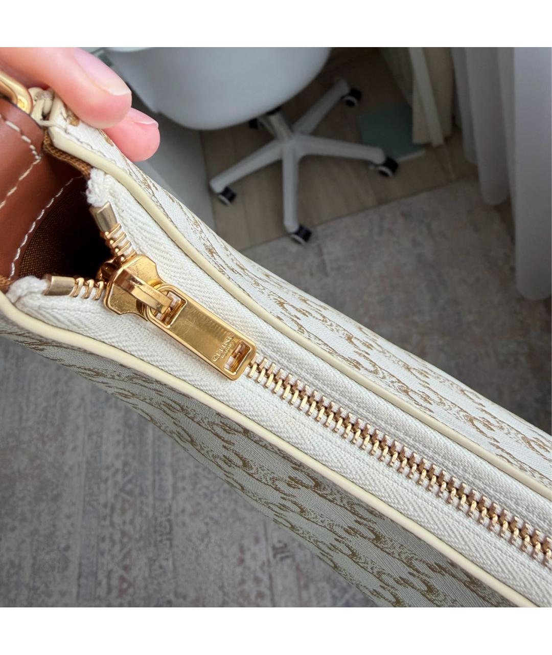 CELINE Белая сумка с короткими ручками, фото 7