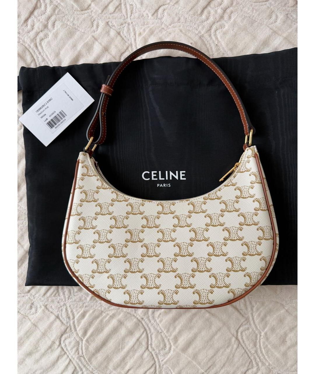 CELINE Белая сумка с короткими ручками, фото 8