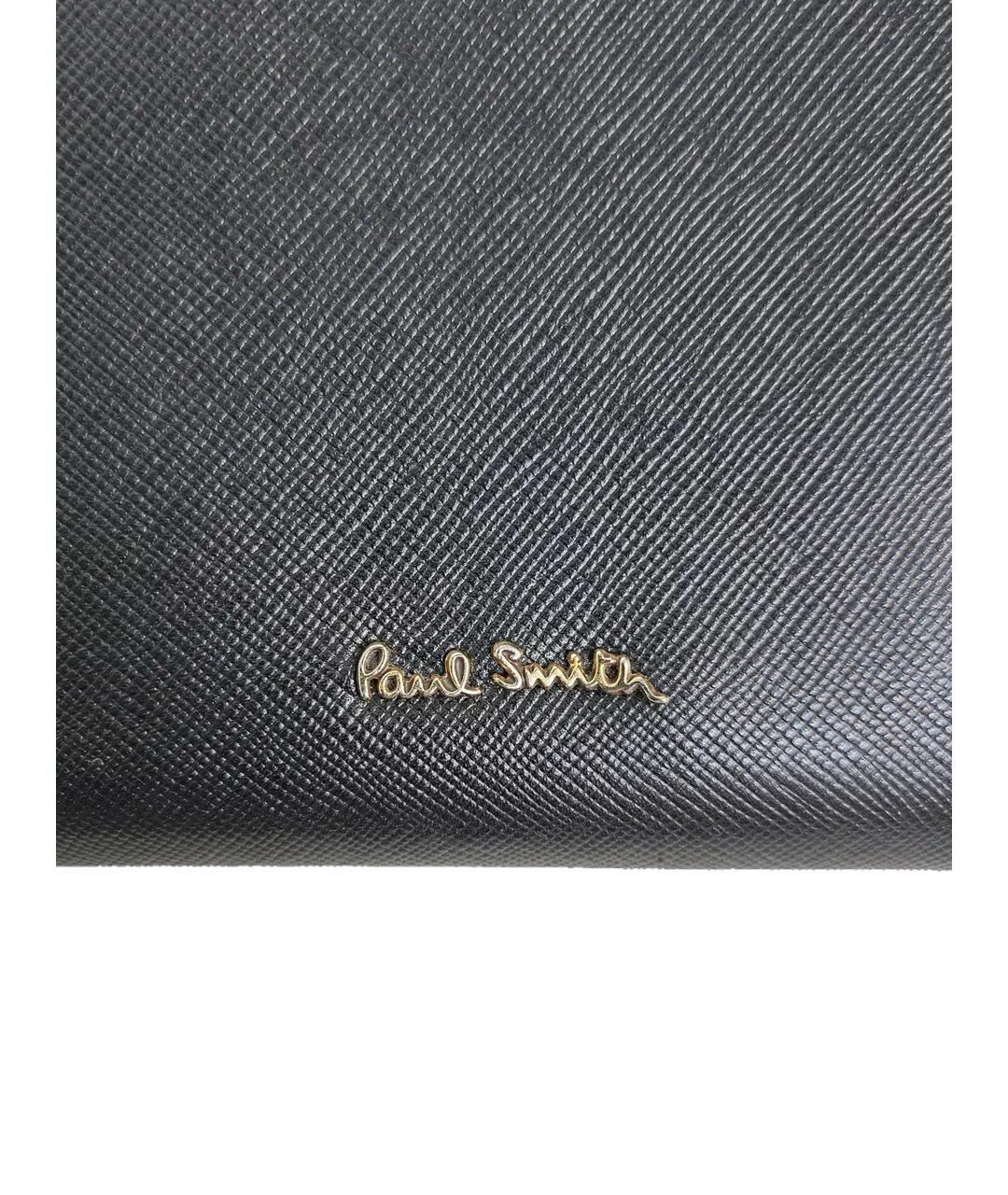 PAUL SMITH Черный кожаный кошелек, фото 4