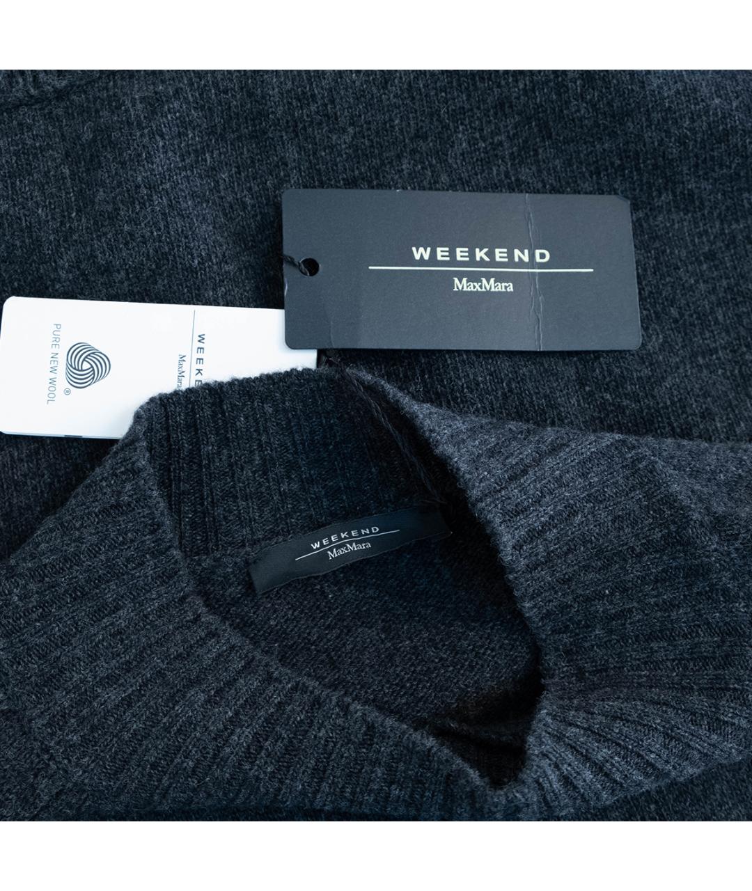 WEEKEND MAX MARA Серое шерстяное повседневное платье, фото 4