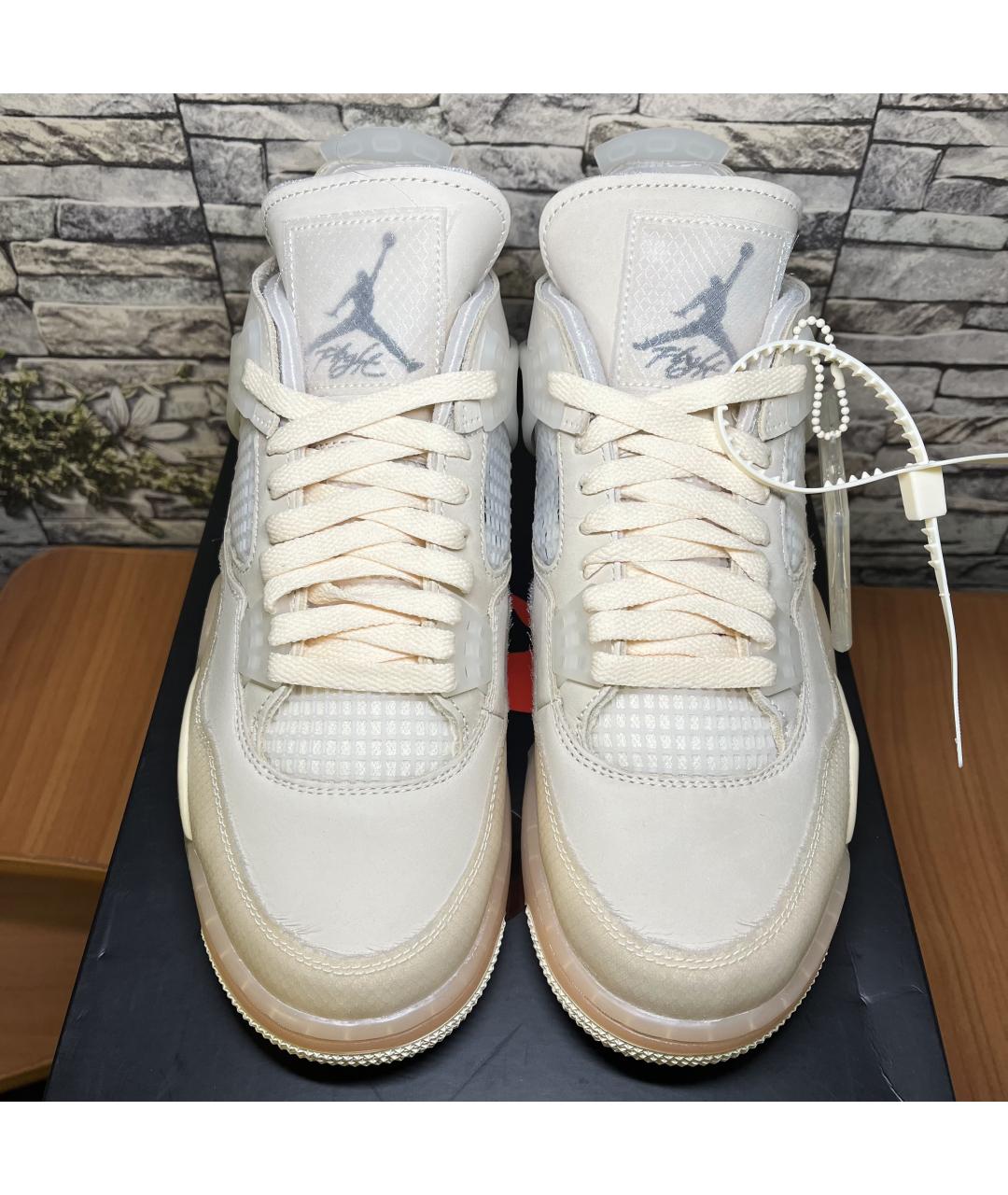 JORDAN Бежевые нубуковые высокие кроссовки / кеды, фото 4