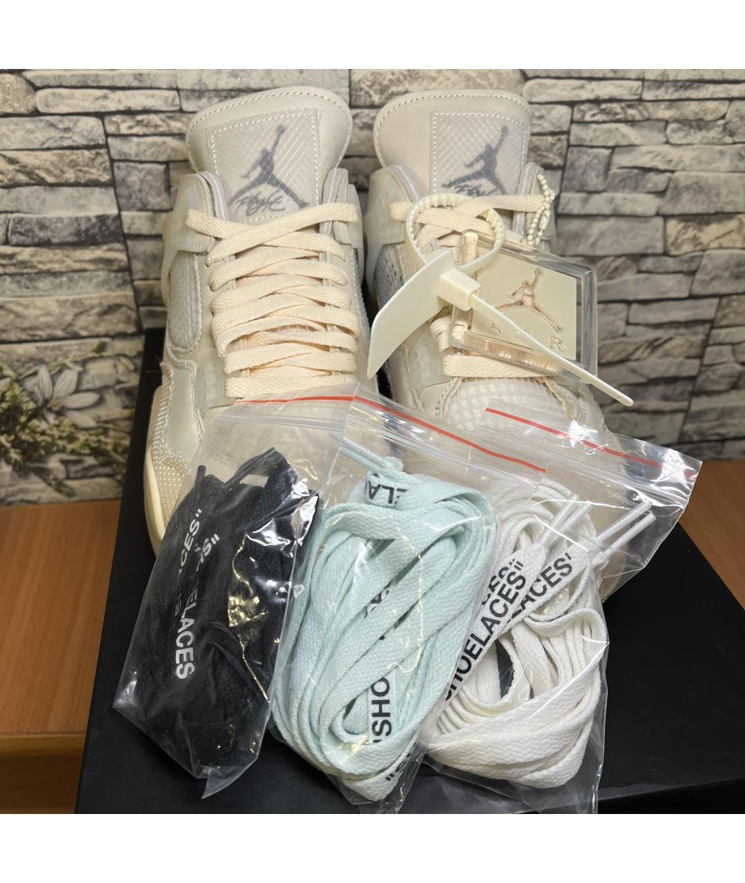 JORDAN Бежевые нубуковые высокие кроссовки / кеды, фото 5