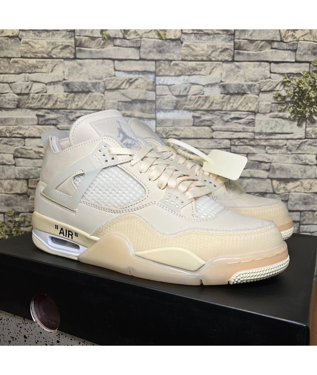 JORDAN Бежевые нубуковые высокие кроссовки / кеды, фото 3