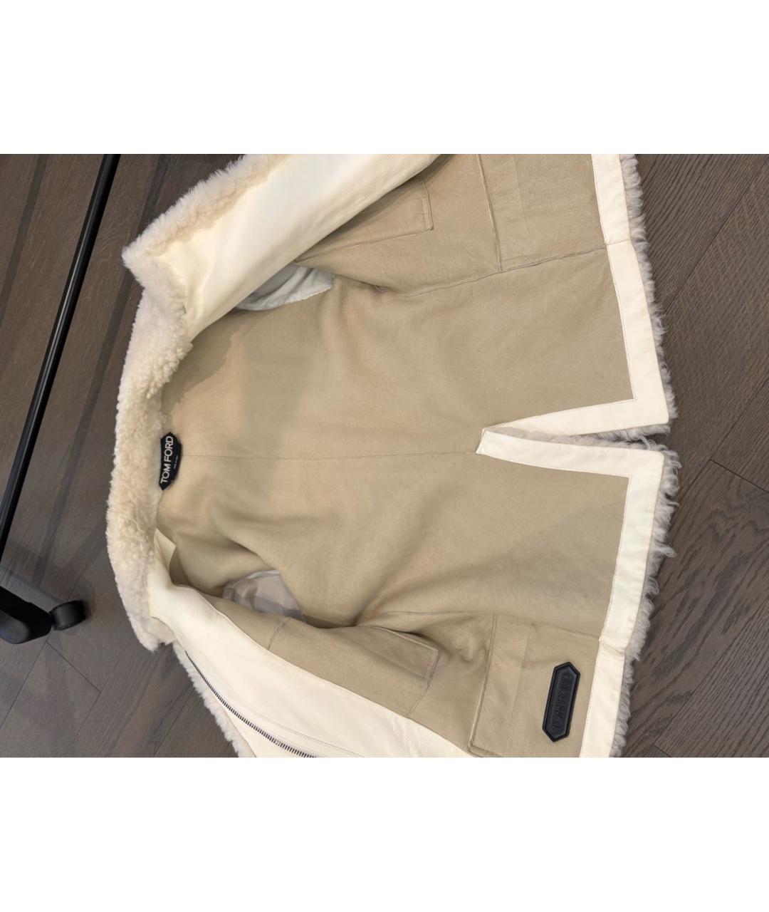 TOM FORD Белая меховая дубленка, фото 5