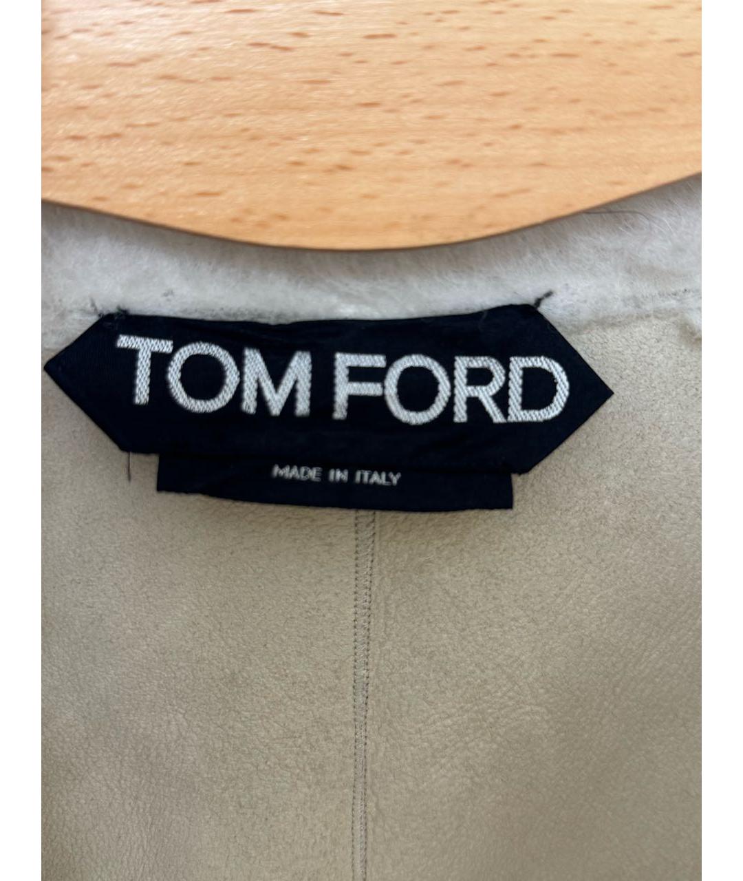 TOM FORD Белая меховая дубленка, фото 3