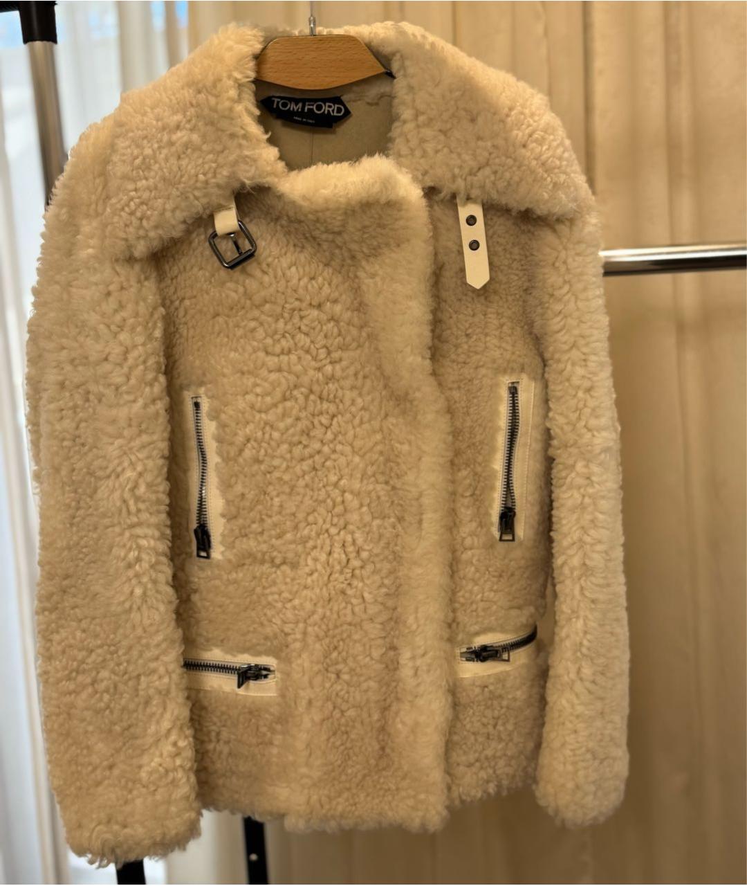 TOM FORD Белая меховая дубленка, фото 7