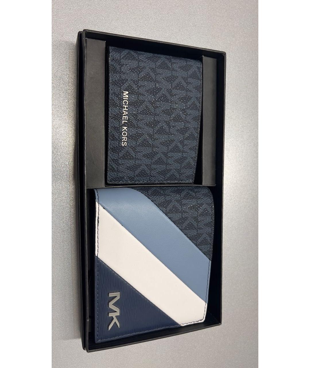 MICHAEL KORS Темно-синий кожаный кошелек, фото 2