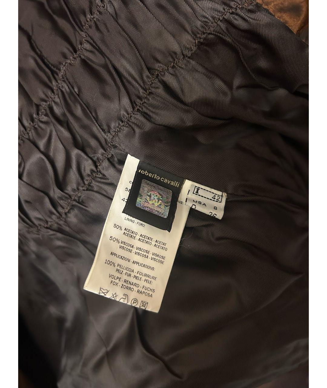 CAVALLI CLASS Коричневая вискозная куртка, фото 4