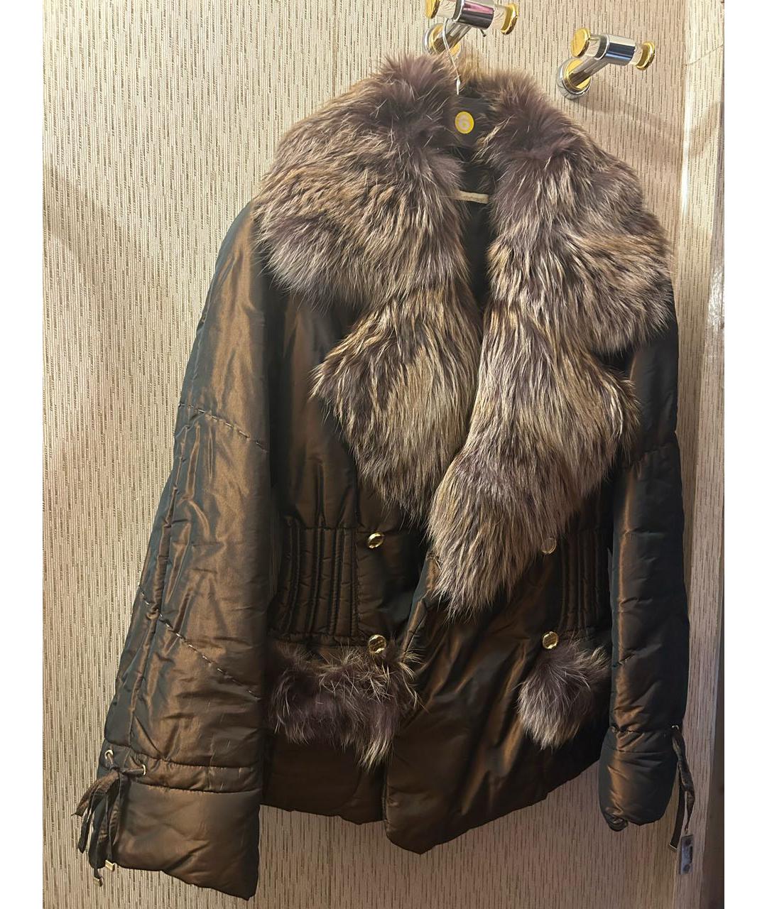 CAVALLI CLASS Коричневая вискозная куртка, фото 8