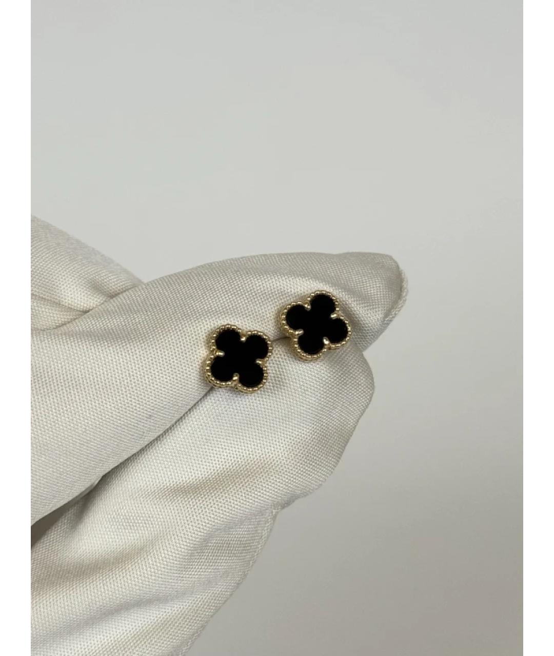 VAN CLEEF & ARPELS Черные серьги из желтого золота, фото 3