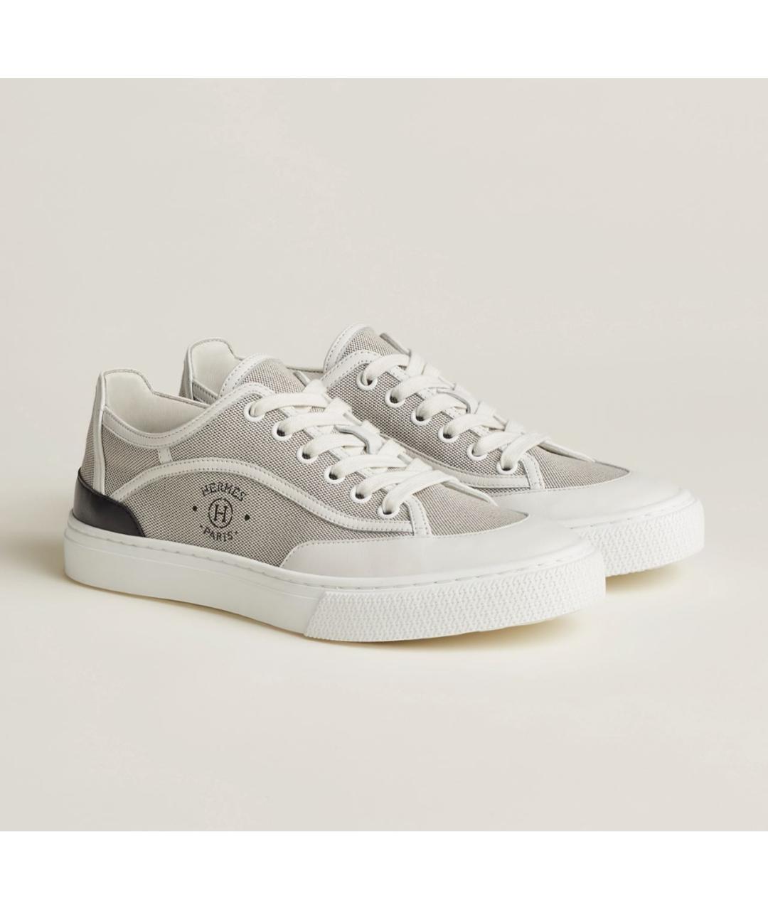 HERMES Серые текстильные кеды, фото 2