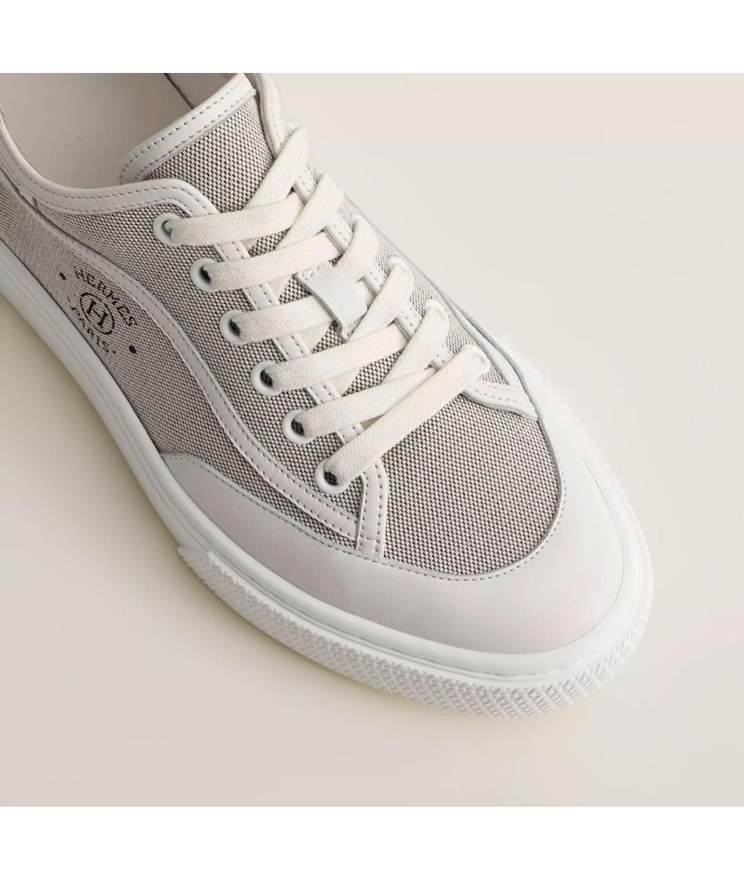 HERMES Серые текстильные кеды, фото 3