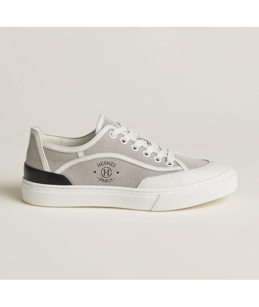 HERMES Серые текстильные кеды, фото 5